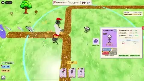 Long Doodle Tower Defense Act match with upgrade and evolve HUD